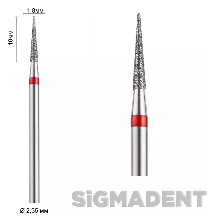 Sigmadent Asfarma Бор прямий (конусний, загострений тонкий) ASFARMA 166 — Зуботехнічні інструменти