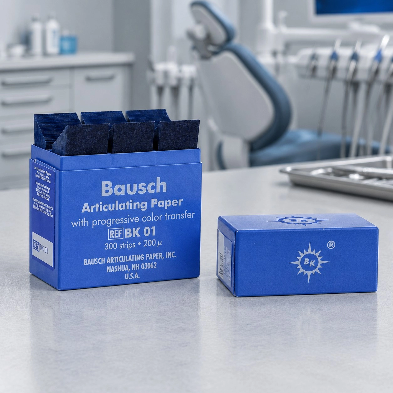 Папір артикуляційний Бауш (Bausch) BK01 синій 200 мкм 300 шт — Одноразові витратні матеріали