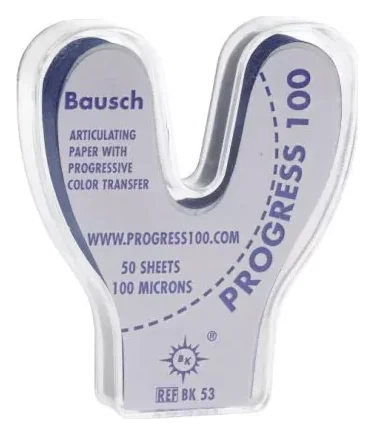 Папір артикуляційний Бауш (Bausch) BK53 підкова, блакитний 100 мкм 50 шт — Одноразові витратні матеріали