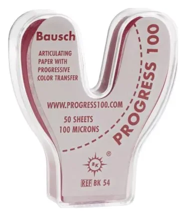 Папір артикуляційний Бауш (Bausch) BK54 підкова, червоний 100 мкм 50 шт — Одноразові витратні матеріали