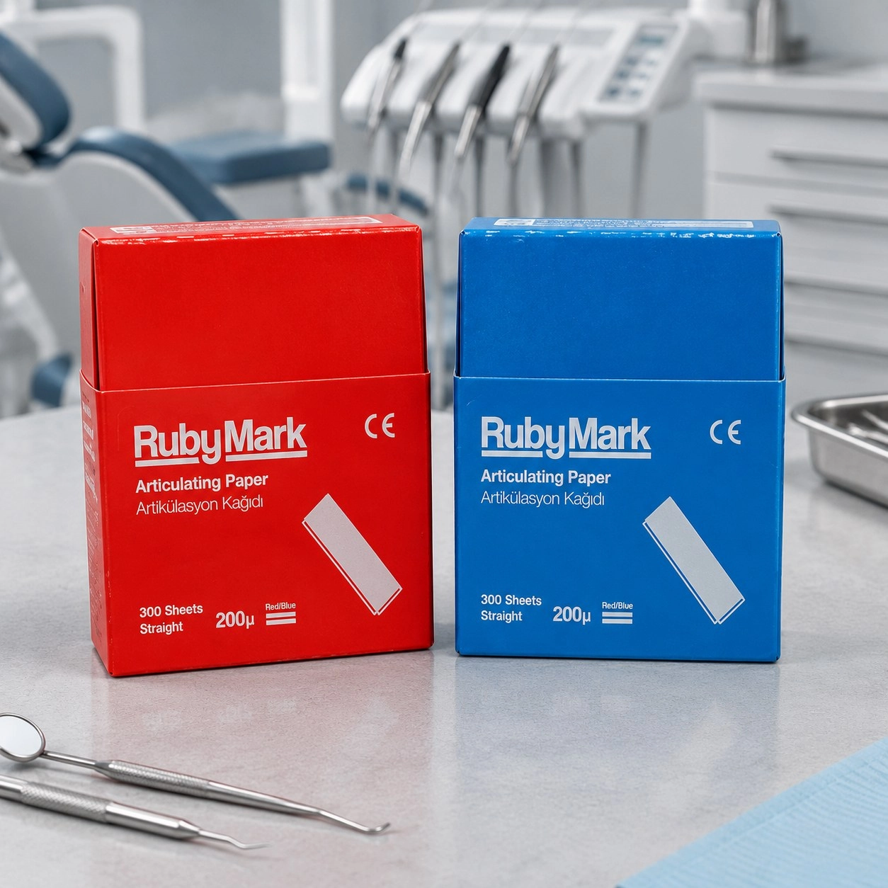 Incidental Папір артикуляційний RubyMark прямий 200 мкм 300 шт — Одноразові витратні матеріали