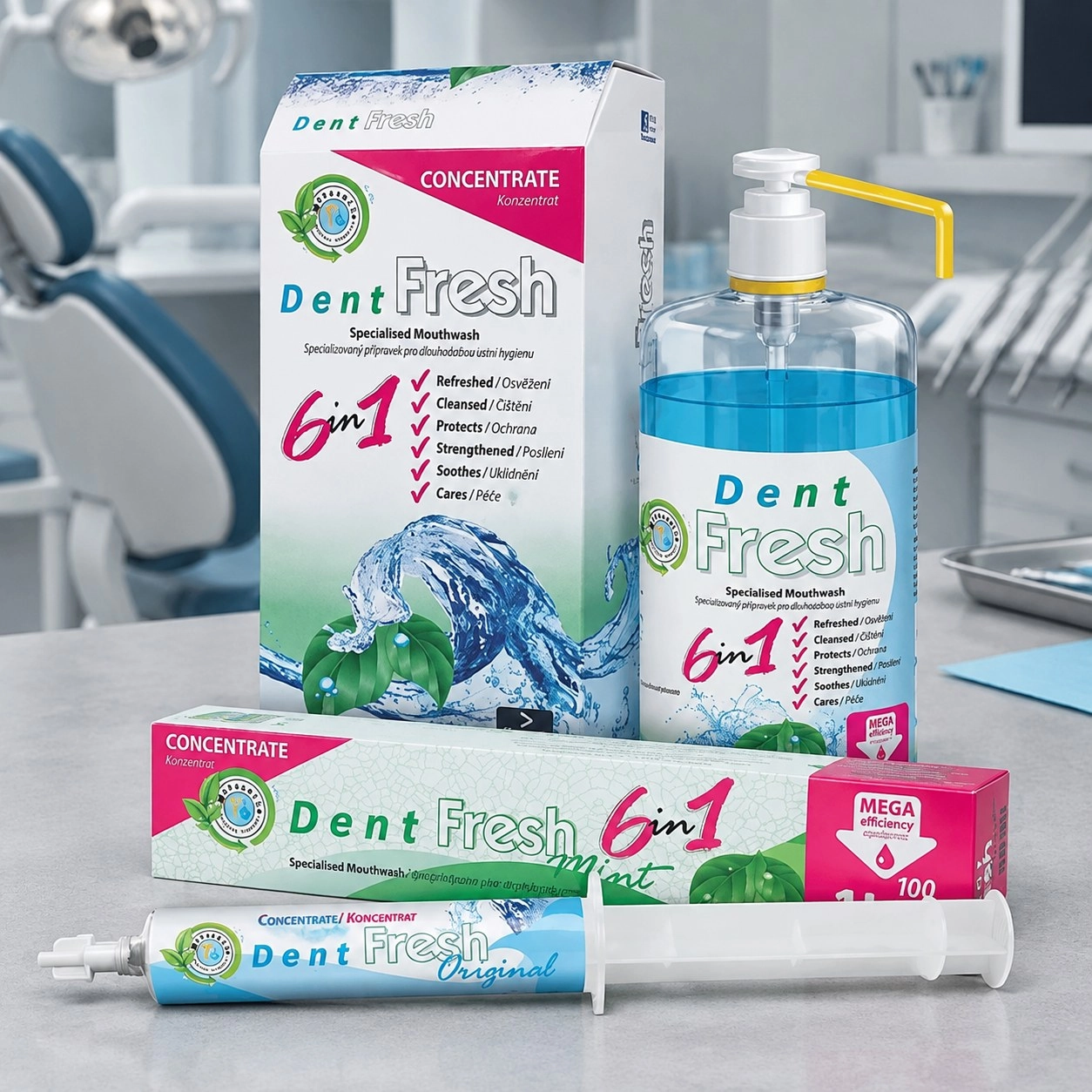 Cerkamed DENT FRESH Original Start Pack (Дент Фреш) 50 мл + 1 л — Засоби особистої гігієни