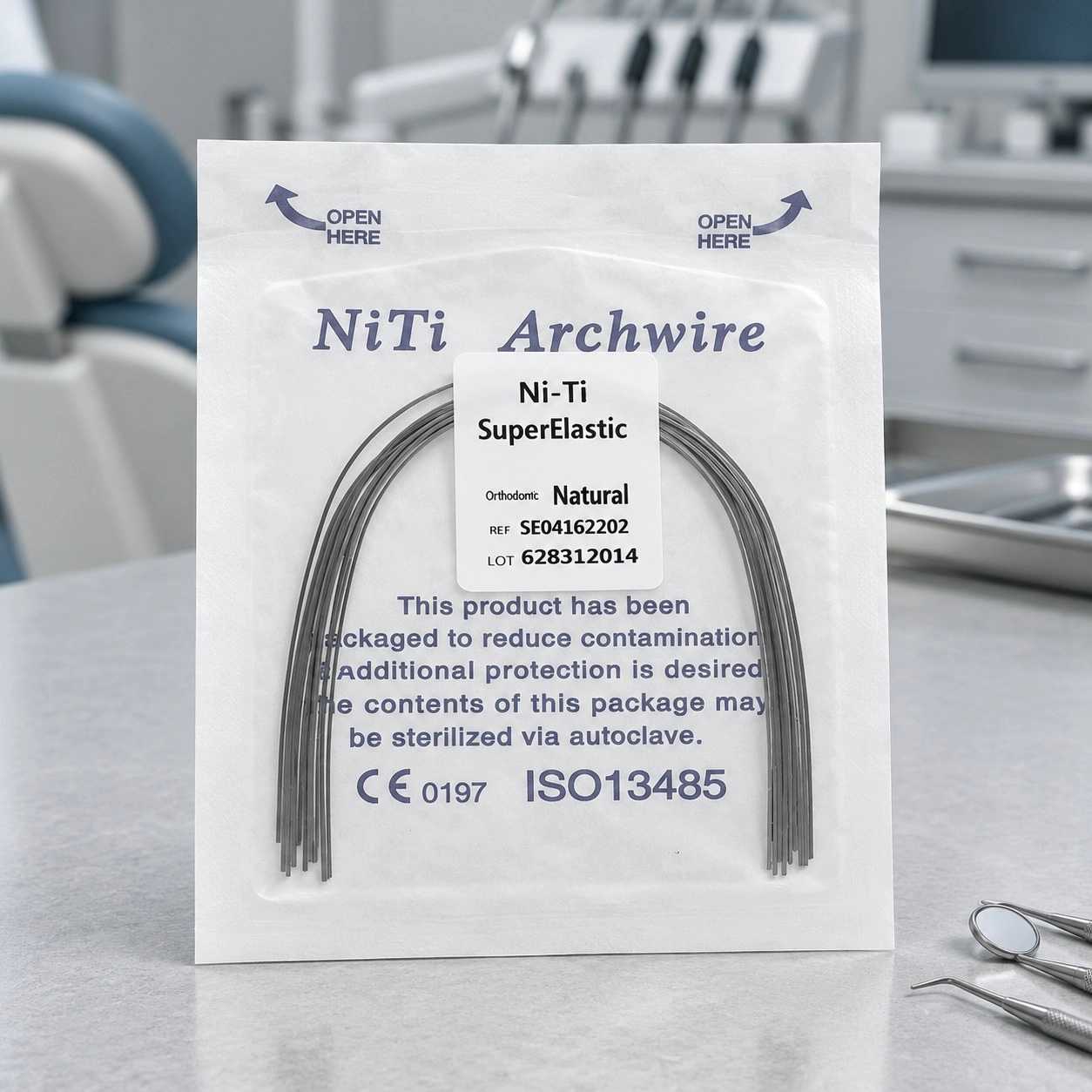 DTC Дуга Niti суперєластічная натуральна 0.018 x 0.022 нижня щелепа N141-1822L 10 шт — Ортодонтичні інструменти