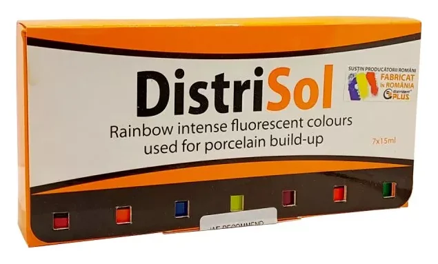 Distrident Plus Флуоресцентний барвник для кераміки Distrisol 7 x 15 мл — Матеріали зуботехнічні