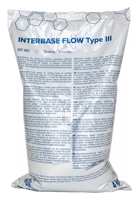 Гіпс INTERBASE FLOW (тип 3) теракотовий 4 кг, INTERDENT 880 — Матеріали зуботехнічні