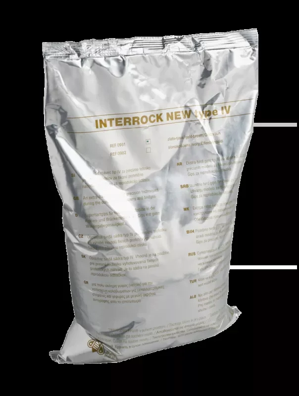 Гіпс INTERROCK NEW (тип 4) сірий 4 кг, INTERDENT 870 — Матеріали зуботехнічні