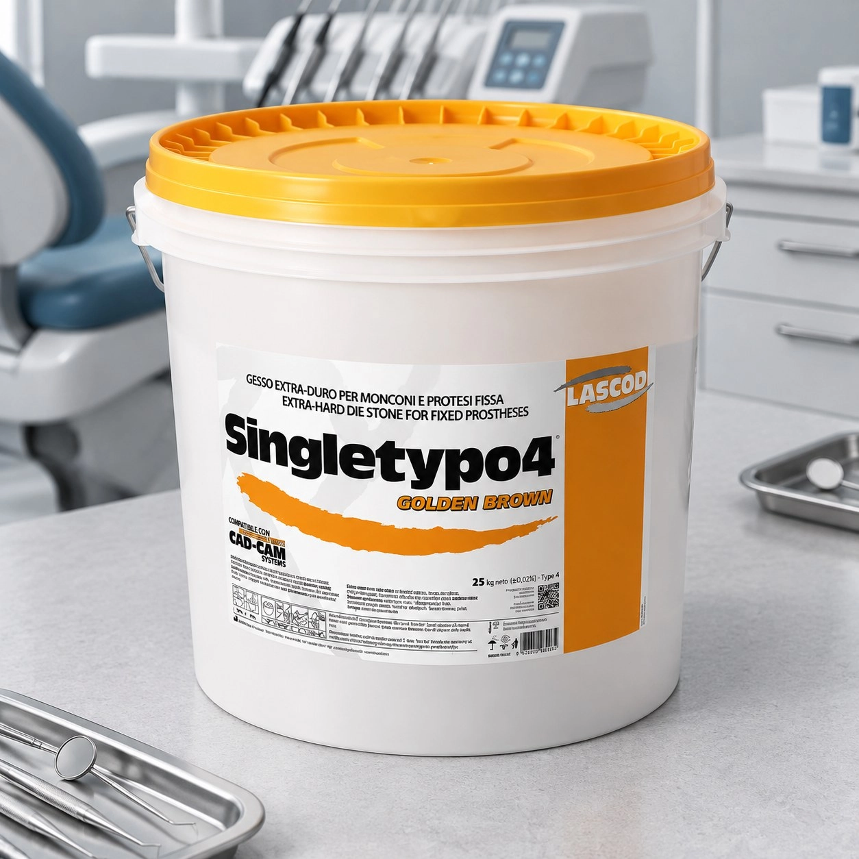 Lascod Гіпс Singletypo суперміцний (4 клас) бежевий 25 кг — Матеріали зуботехнічні