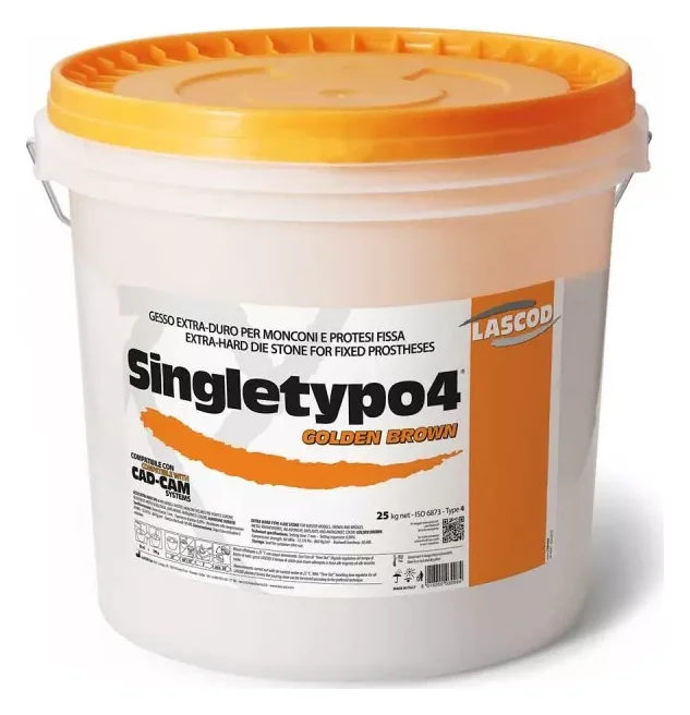 Lascod Гіпс Singletypo суперміцний (4 клас) бежевий 25 кг — Матеріали зуботехнічні