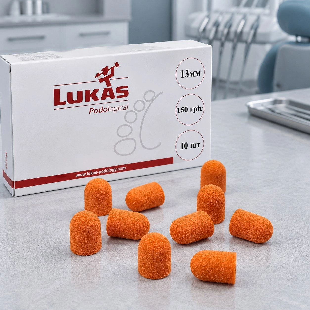 Lukas Ковпачок LUCAS шліфувальний пісочний (d = 13мм) 80 гріт /10шт — Інструменти для манікюру