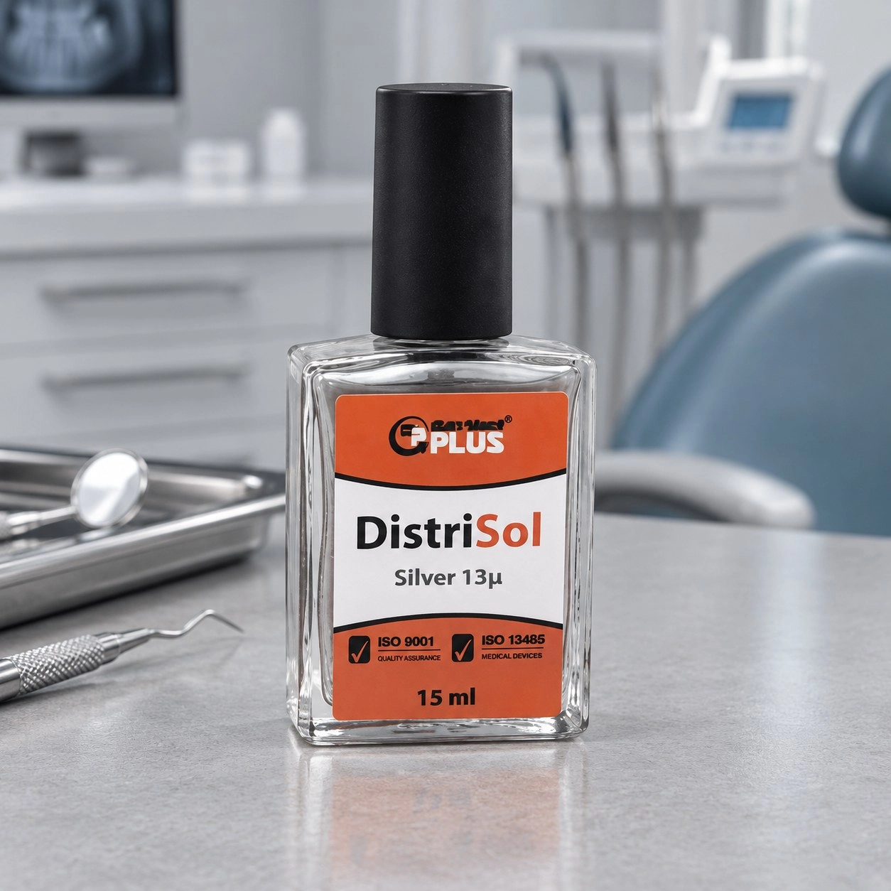 Distrident Plus Лак компенсаційний Distrisol Silver 13 мкм, 15 мл — Матеріали зуботехнічні
