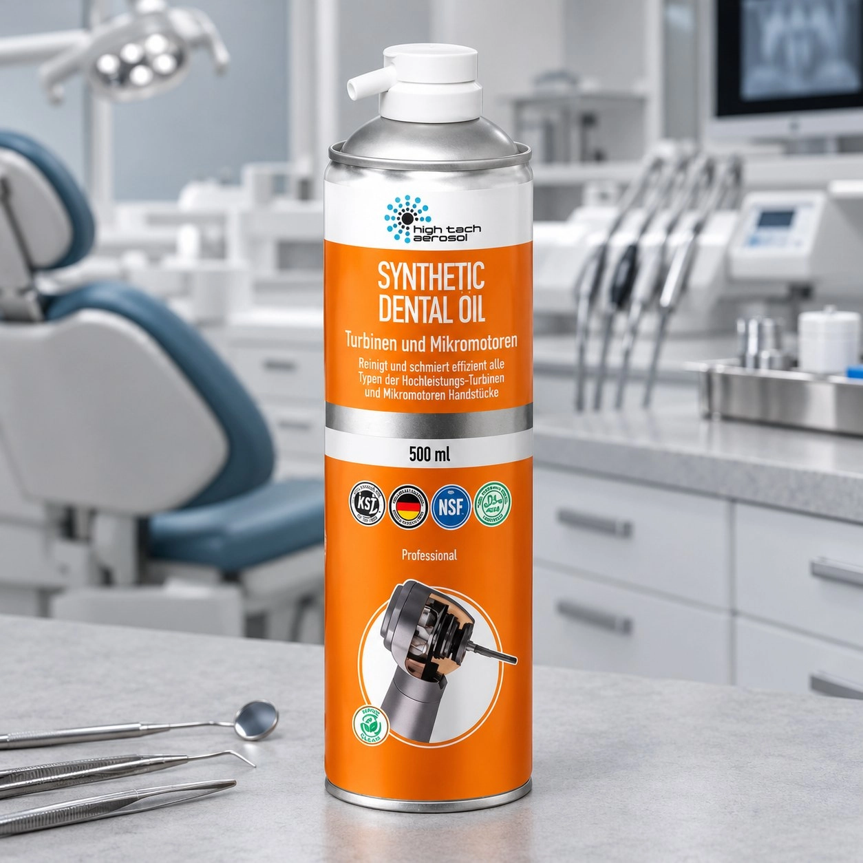 Масло спрей High Tech Aerosol HTA Synthetic Dental Oil 500 мл — Супутні товари для наконечників