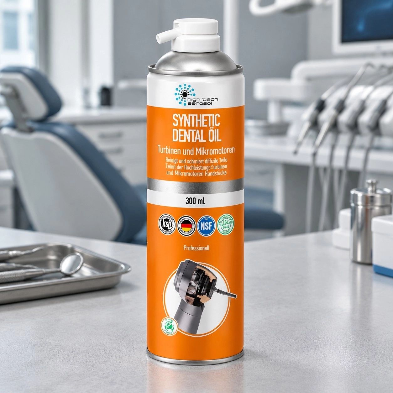 High Tech Aerosol Масло спрей HTA Synthetic Dental Oil 300 мл — Супутні товари для наконечників