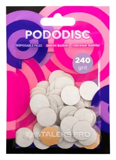 Staleks Набір змінних файлів PDF-15-240 для пододиска Білі 240 грит 50 шт — Інструменти для манікюру