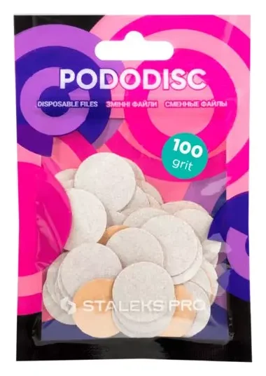 Staleks Набір змінних файлів PDF-20-100 для пододиска Білі 100 грит 50 шт — Інструменти для манікюру