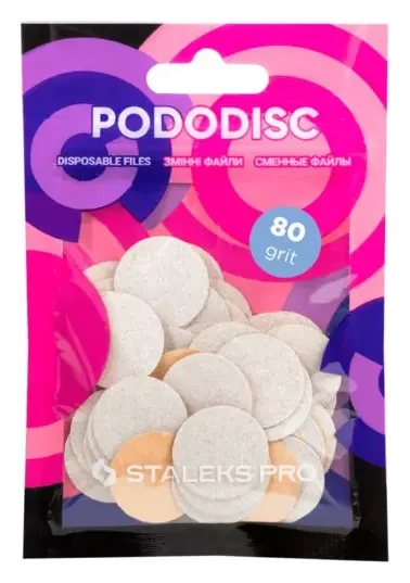 Staleks Набір змінних файлів PDF-20-80 для пододиска Білі 80 грит 50 шт — Інструменти для манікюру