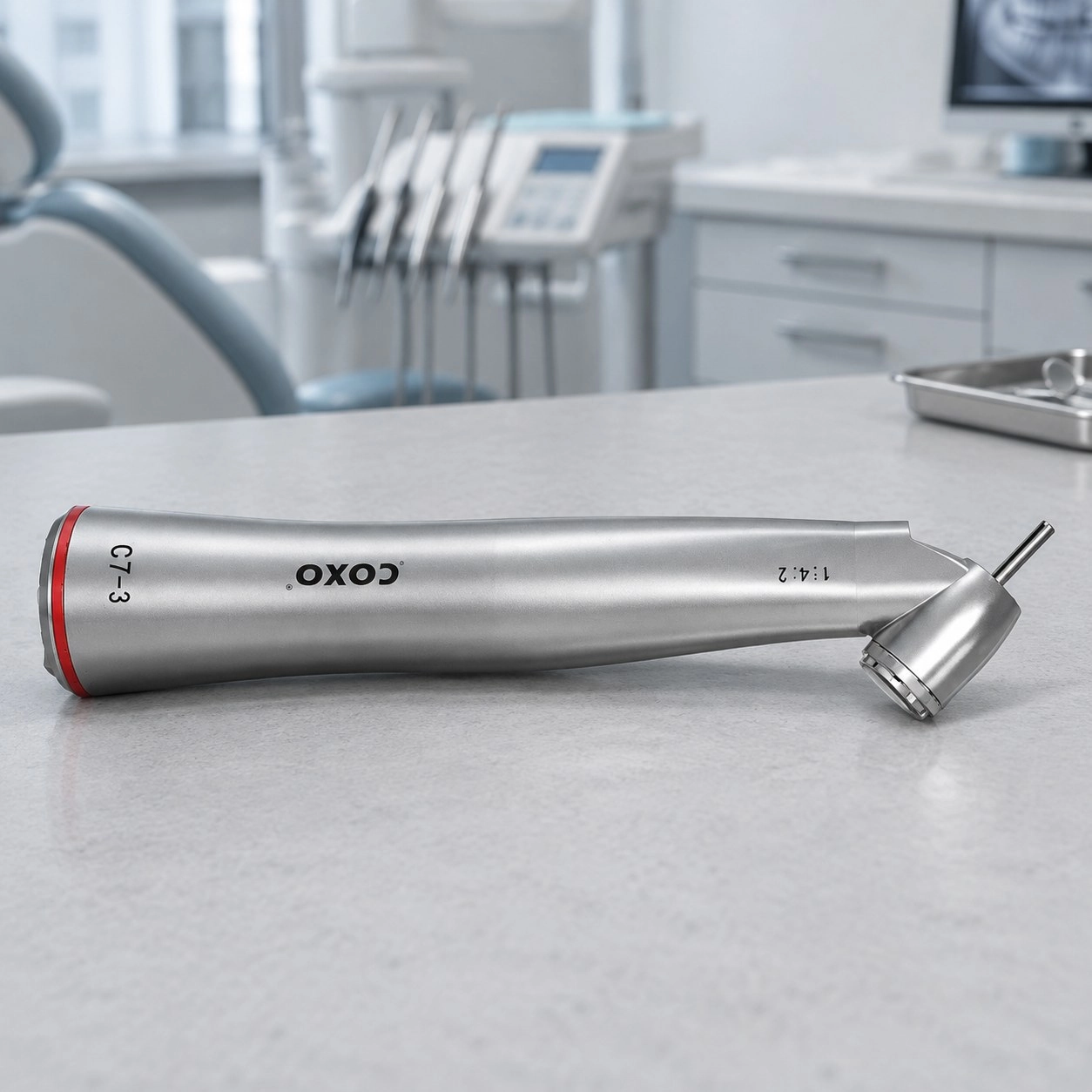 Наконечник кутовий підвищуючий COXO CX235 C7-3 1:4.2 головка 45° LED фіброоптика