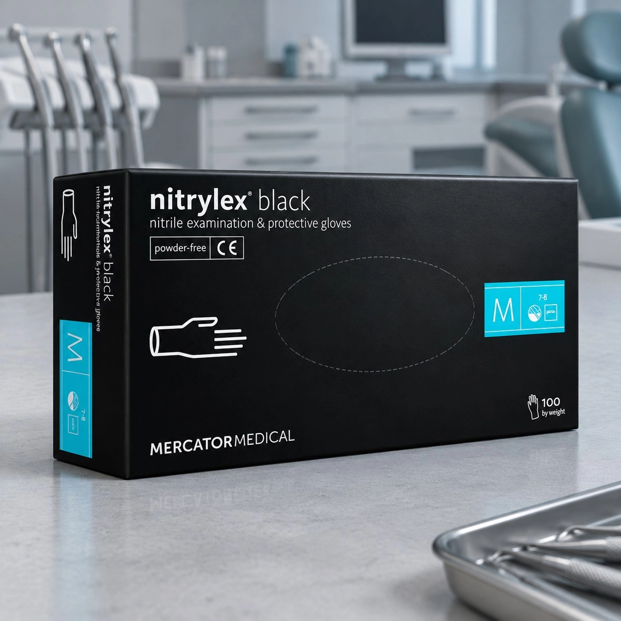 Mercator Medical Рукавички нітрилові Nitrylex чорні 50 пар — Засоби захисту