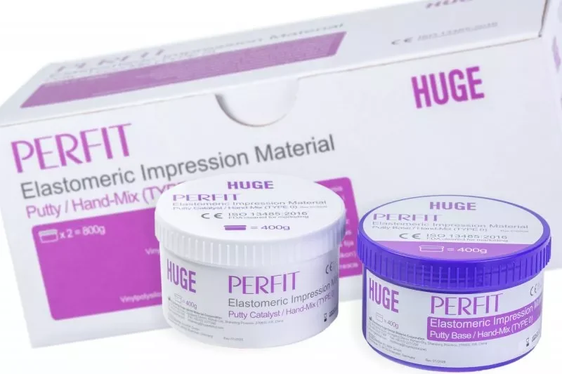 HUGE PERFIT A-Silicone Putty (Перфіт Патті) База 2 x 400 г — Матеріали зуботехнічні