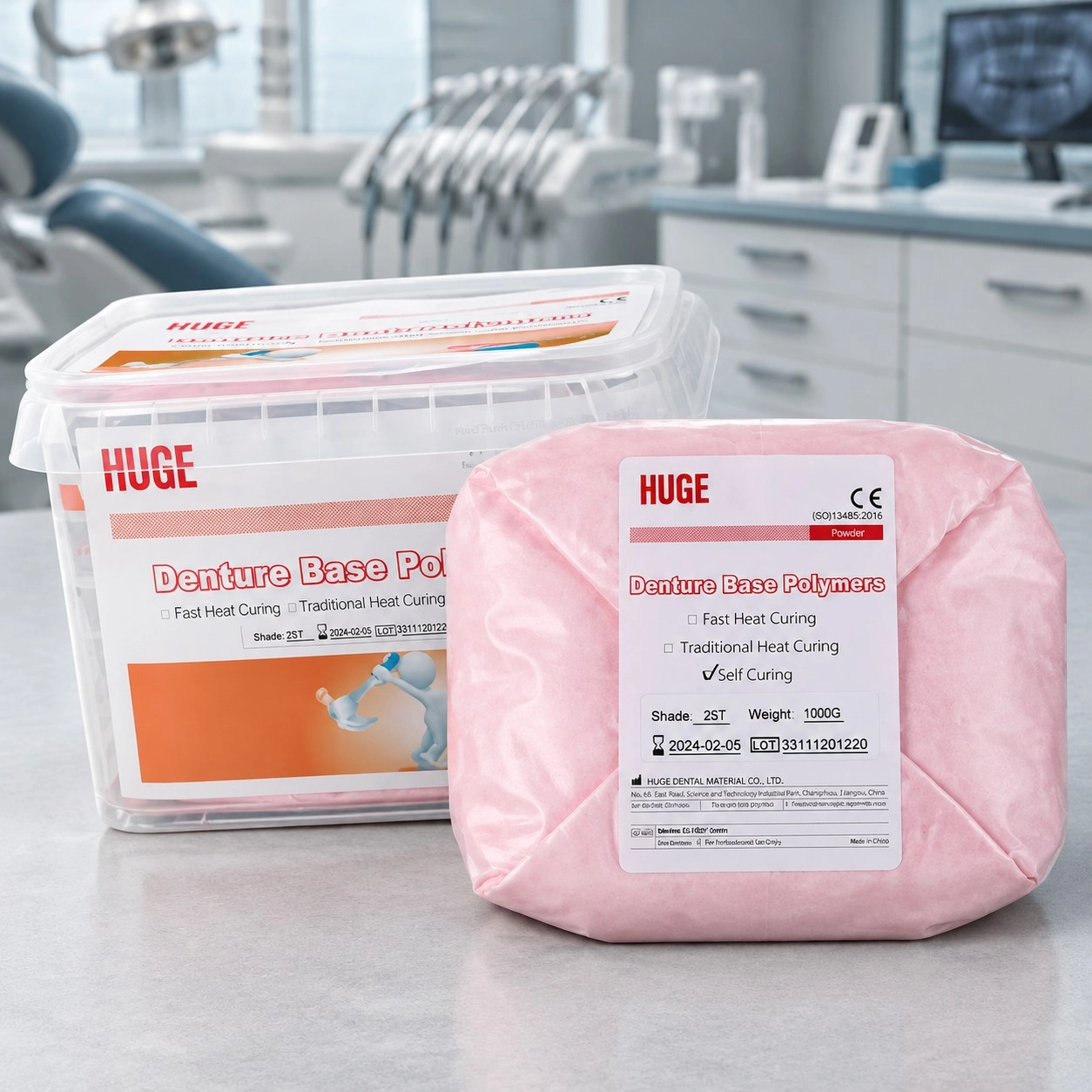 HUGE Пластмаса Denture Base Polymer 1 кг FAST — Матеріали зуботехнічні