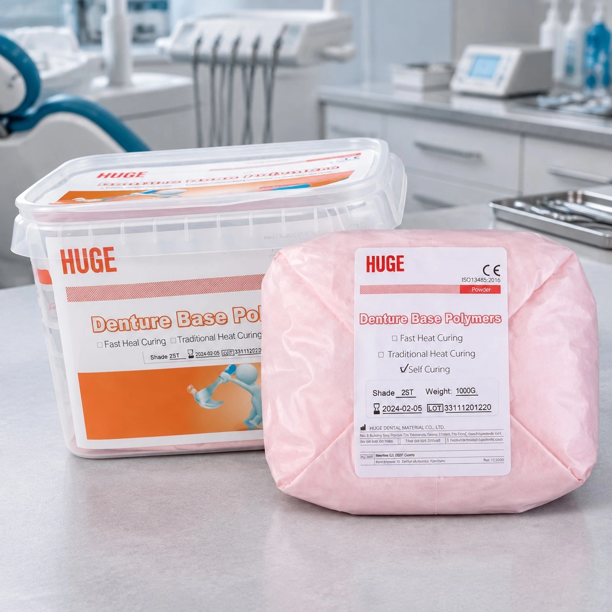 HUGE Пластмаса Denture Base Polymer 1 кг SELF — Матеріали зуботехнічні
