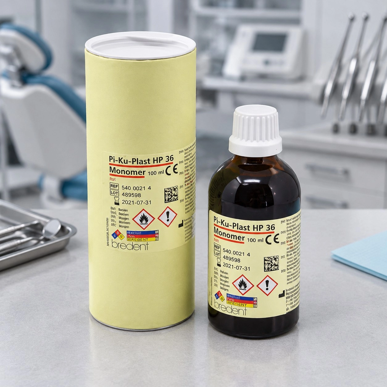 Полімер моделювальний Pi-Ku-Plast рідина 100 мл синя Bredent — Матеріали зуботехнічні