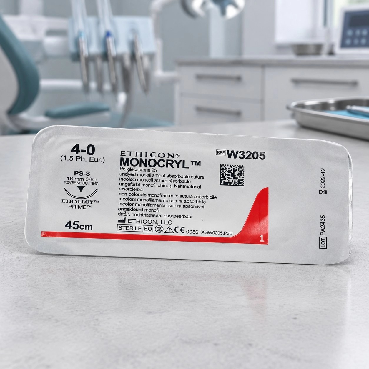 Johnson & Johnson Шовний матеріал Monocryl (монофілам, не забарвлений) 45 см, 4/0 — Хірургічні матеріали