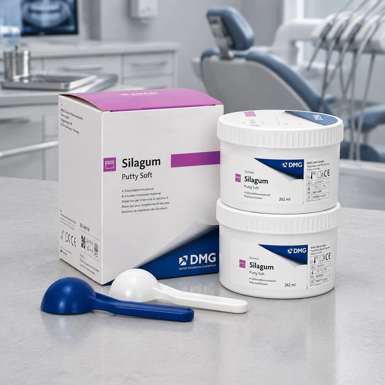 DMG Silagum Putty Soft A-Silicone (Силагум Путті Софт) База 2 x 262 мл — Матеріали зуботехнічні