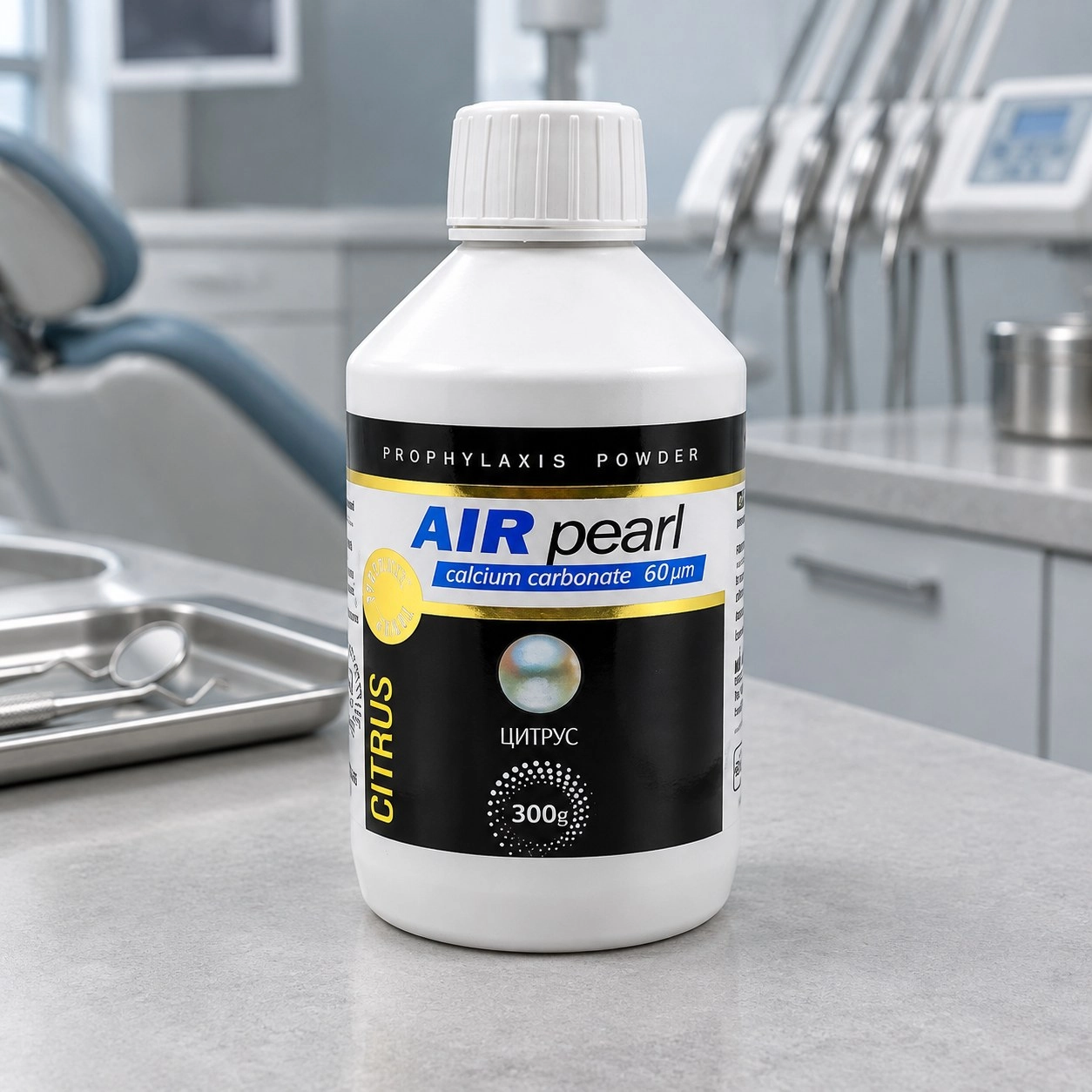 Dentamax Сода для AirFlow MaxPowder (бікарбонат Ca) 60 мкм Цитрус 300 г — Матеріали терапевтичні
