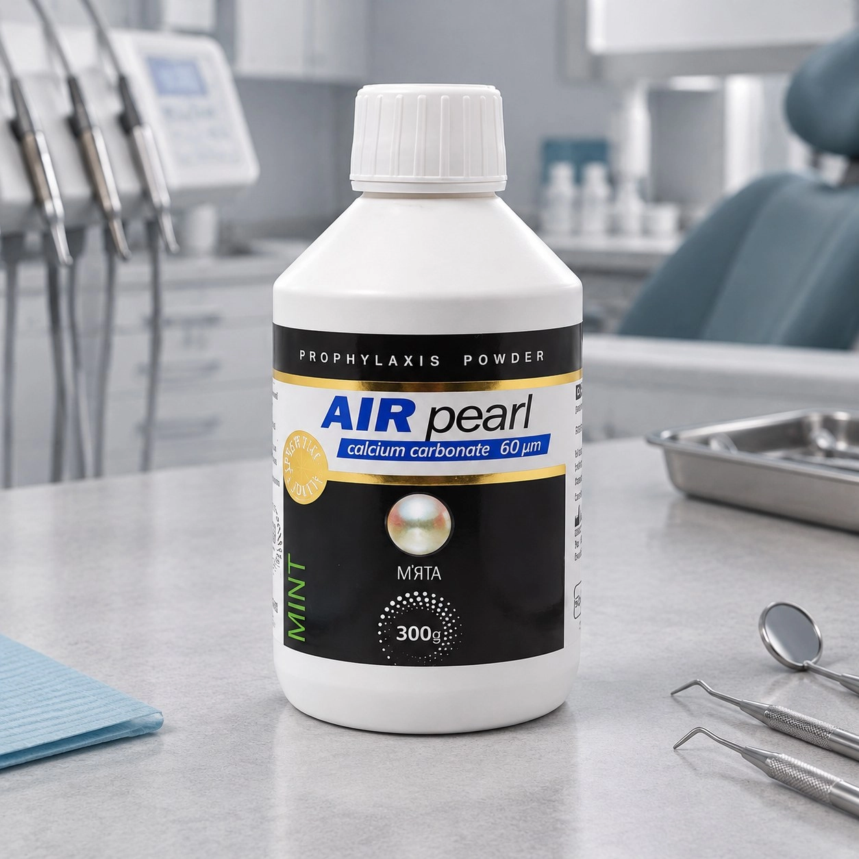 Dentamax Сода для AirFlow MaxPowder (бікарбонат Ca) 60 мкм М'ята 300 г — Матеріали терапевтичні