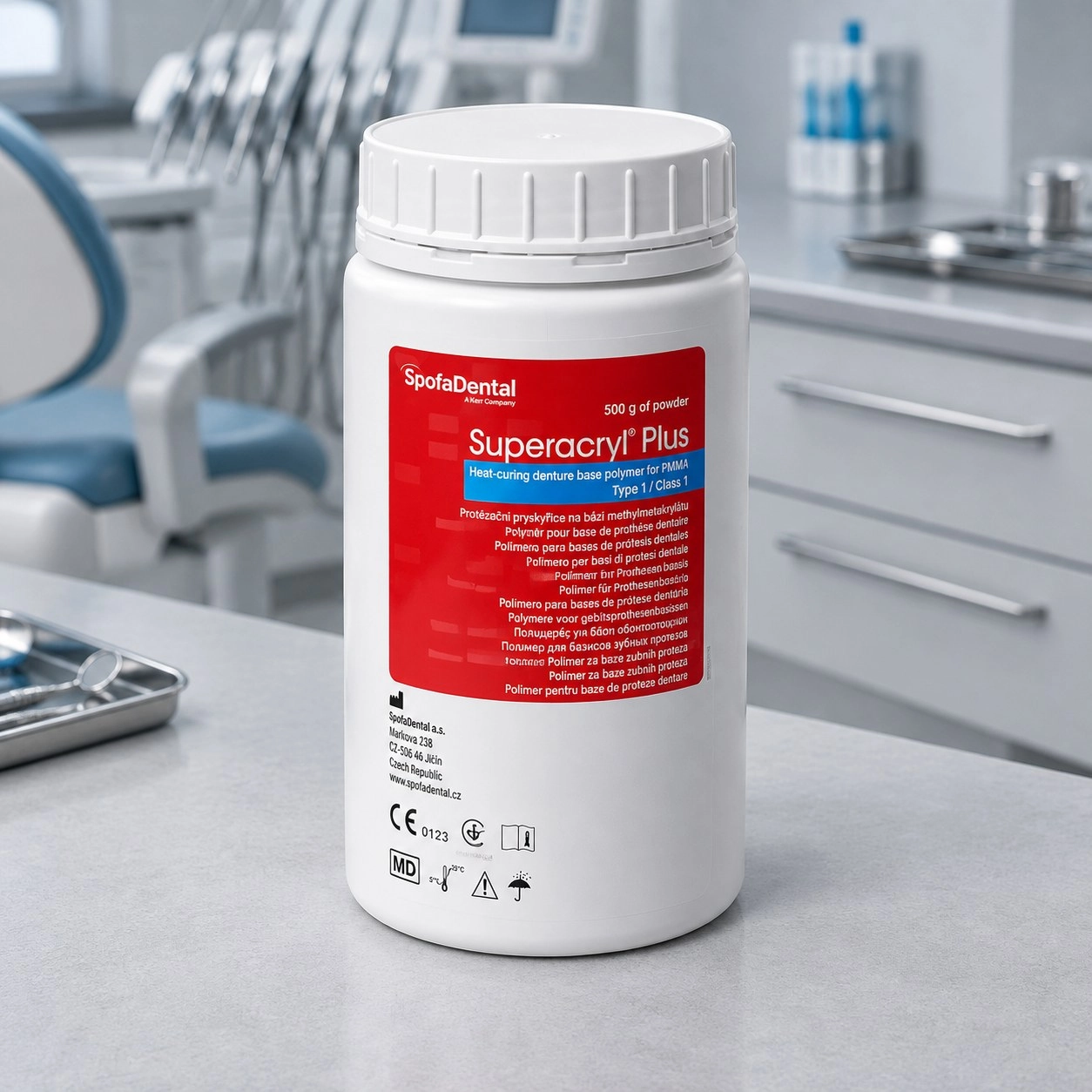 Spofa Dental Superacryl Plus (Суперакрил плюс) порошок 500 г X — Матеріали зуботехнічні