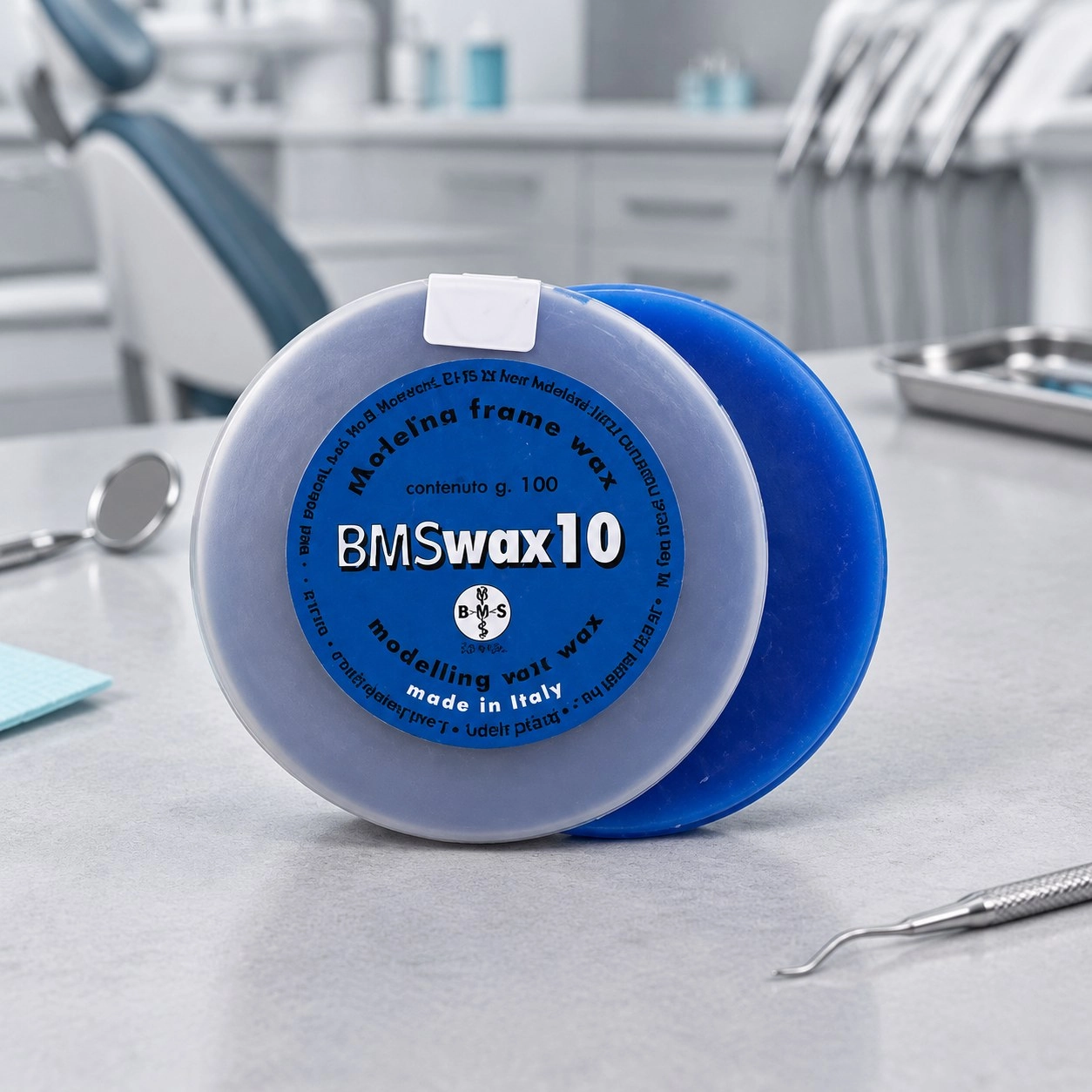 BMS DENTAL Віск моделювальний універсальний м'який BMS WAX №10 синій 100 г — Матеріали зуботехнічні